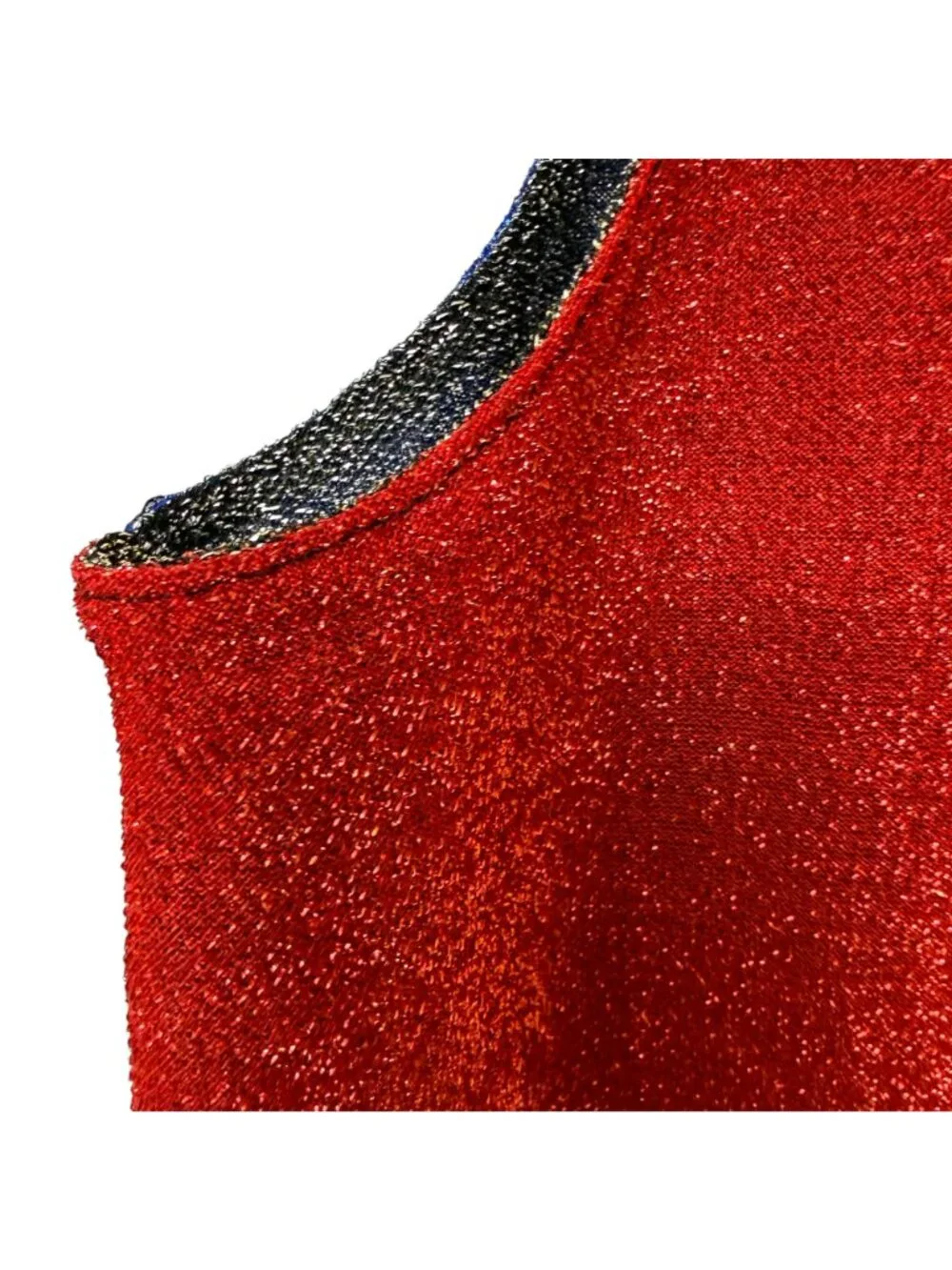 Cervelle Vintage Reversible Tank Top Large Metallic 4-Colors Harlequin Sparkle